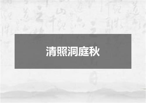 清照洞庭秋