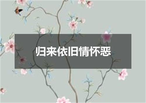 归来依旧情怀恶