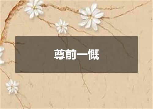 尊前一慨