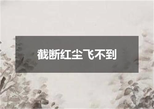 截断红尘飞不到