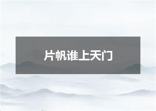 片帆谁上天门