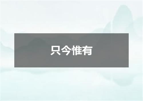 只今惟有