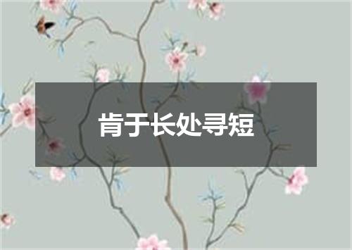 肯于长处寻短
