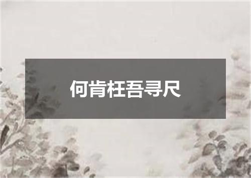 何肯枉吾寻尺