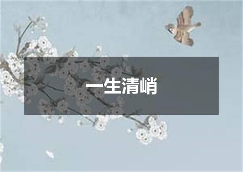 一生清峭