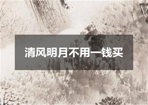 清风明月不用一钱买