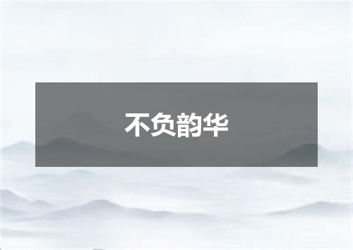 不负韵华