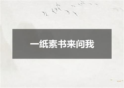 一纸素书来问我