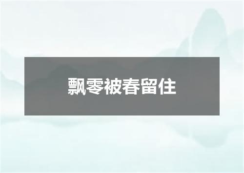飘零被春留住