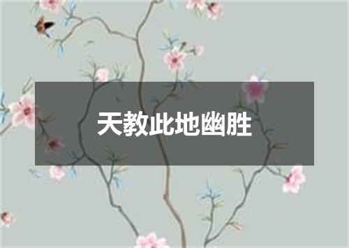 天教此地幽胜