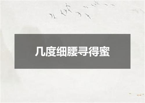 几度细腰寻得蜜