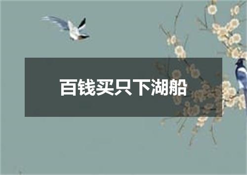 百钱买只下湖船