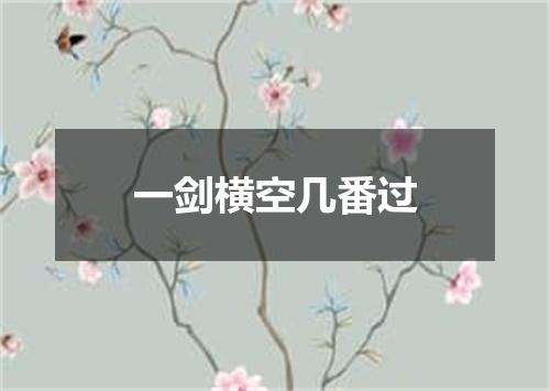 一剑横空几番过