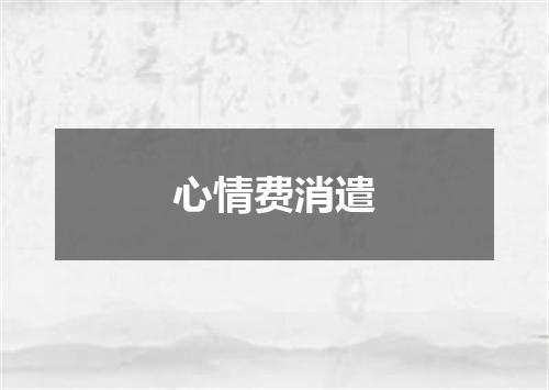 心情费消遣