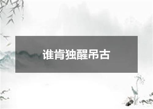 谁肯独醒吊古
