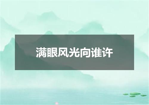 满眼风光向谁许