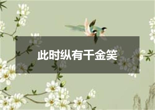 此时纵有千金笑