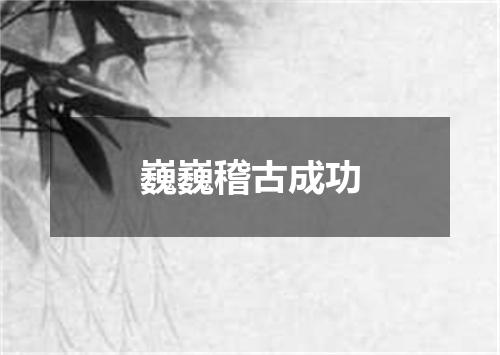 巍巍稽古成功