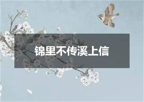 锦里不传溪上信