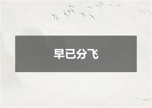 早已分飞