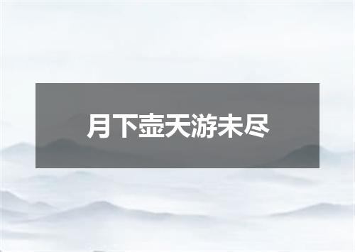 月下壶天游未尽