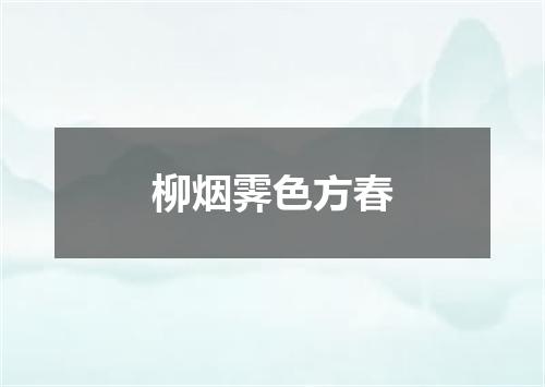 柳烟霁色方春