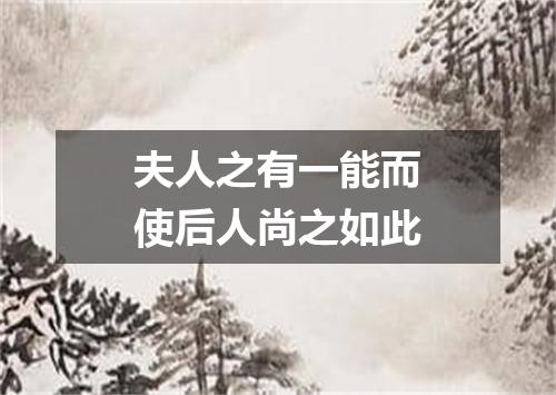 夫人之有一能而使后人尚之如此