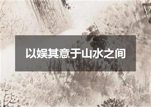 以娱其意于山水之间