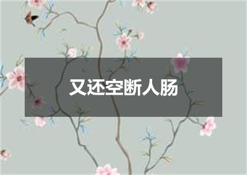 又还空断人肠