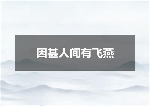 因甚人间有飞燕