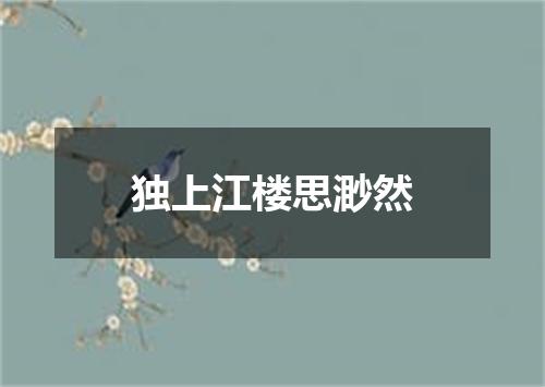 独上江楼思渺然