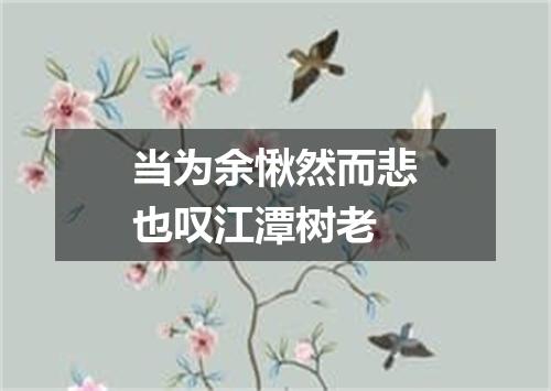 当为余愀然而悲也叹江潭树老