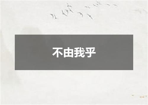 不由我乎