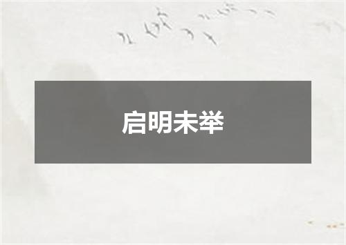 启明未举