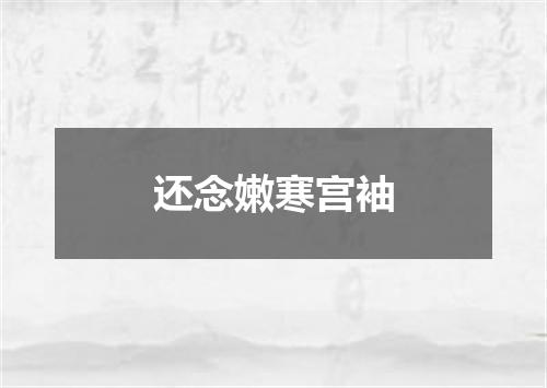 还念嫩寒宫袖