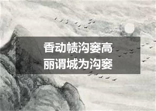 香动帻沟窭高丽谓城为沟窭