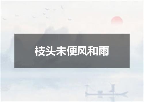 枝头未便风和雨
