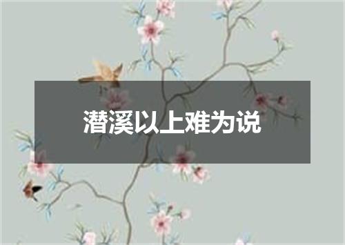 潜溪以上难为说