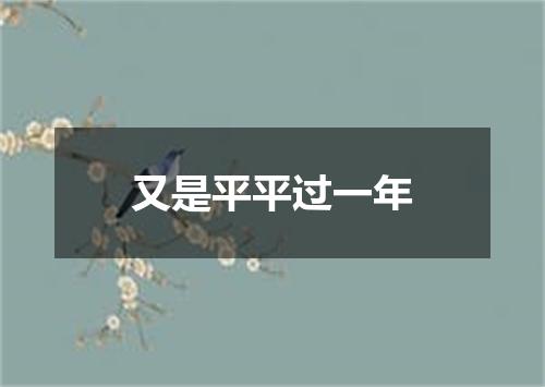 又是平平过一年