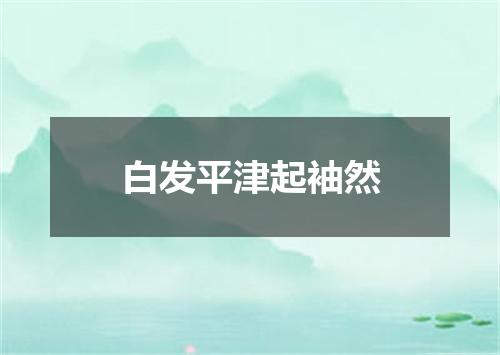白发平津起袖然