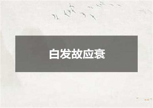 白发故应衰