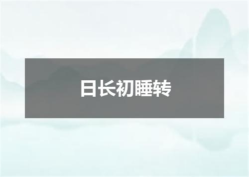 日长初睡转