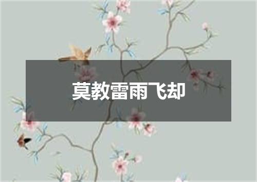莫教雷雨飞却