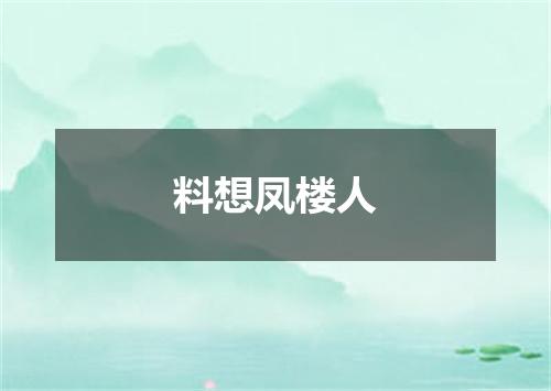 料想凤楼人