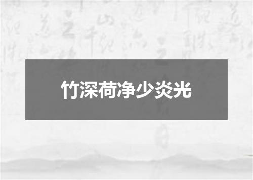 竹深荷净少炎光
