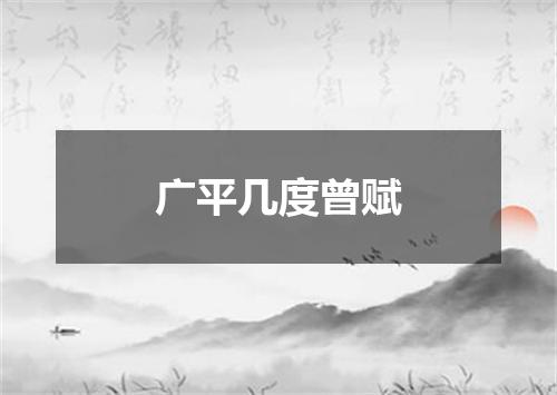 广平几度曾赋