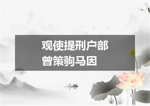 观使提刑户部曾策驹马因