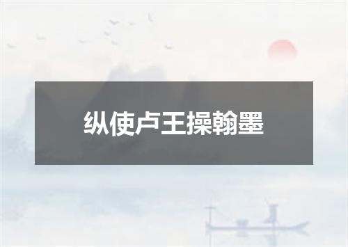 纵使卢王操翰墨