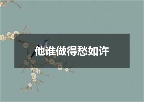 他谁做得愁如许