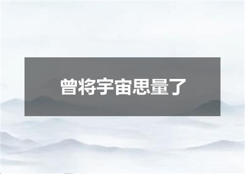 曾将宇宙思量了